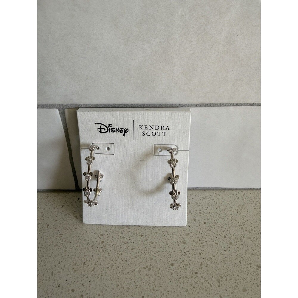 Disney Kendra Scott Silver Mickey Mouse and Minnie Mouse Hoop Earrings
